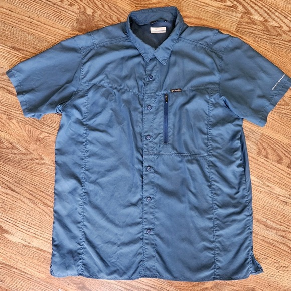 Columbia Other - Columbia Omni-Shade Lightweight Shirt Men Size L Button Vented, Pockets Sky Blue